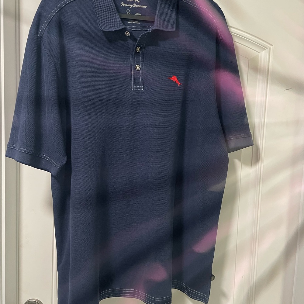 Tommy Bahama Men’s EMFIELDER  POLO …Navy —-Blue Note Size XL